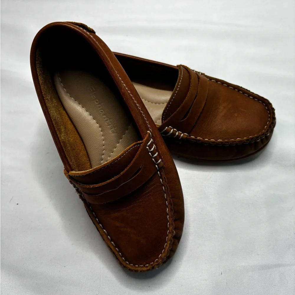 Elephantito Tan Leather Penny Loafers